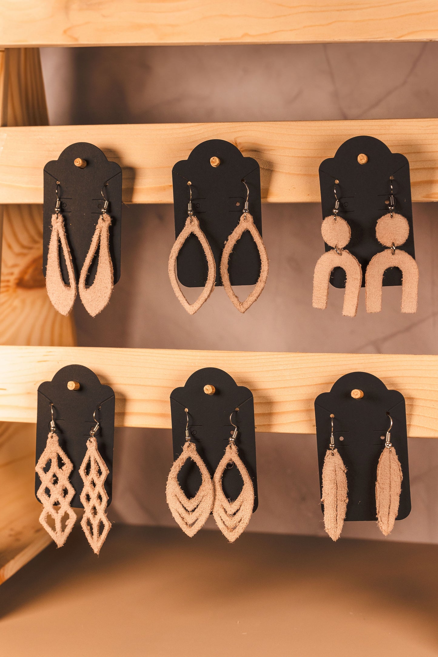 Earrings - leather