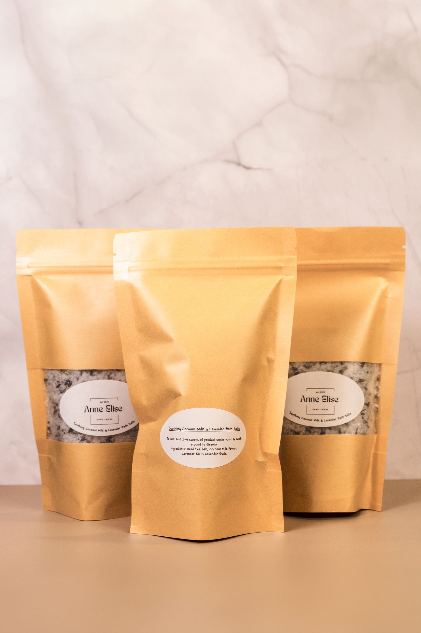 Bath Salts: Bag- Soothing Coconut Milk & Lavender Bath Salts