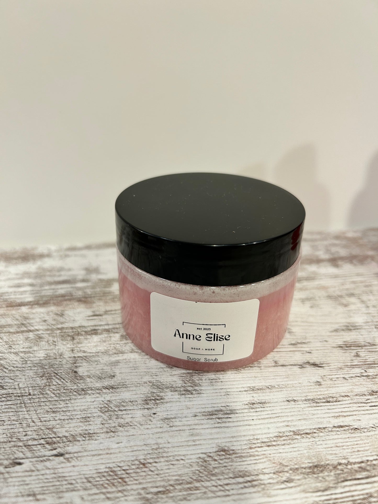 Gift bag- Strawberry shower gel, Sugar Scrub, & peppermint lip gloss packaged in a silver organza bag