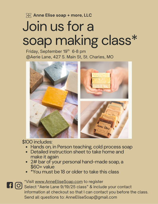 Aerie Lane Class: September 19th, 6-8pm,    *18 or older