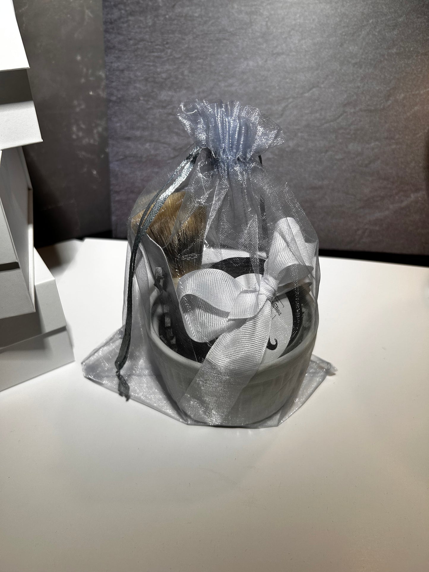 Shave Soap Gift Box- includes shave soap, brush & ramekin dish